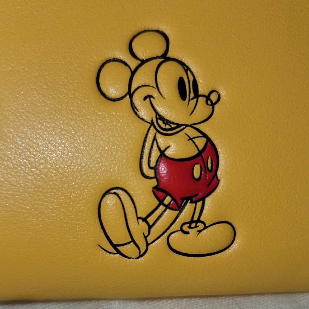 Coach X Disney Limited Edition Yellow Leather Mickey Mouse Wristlet - Picture 5 of 16